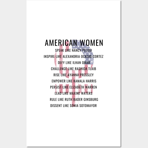 Modern American Women Gifts Wall Art by gillys